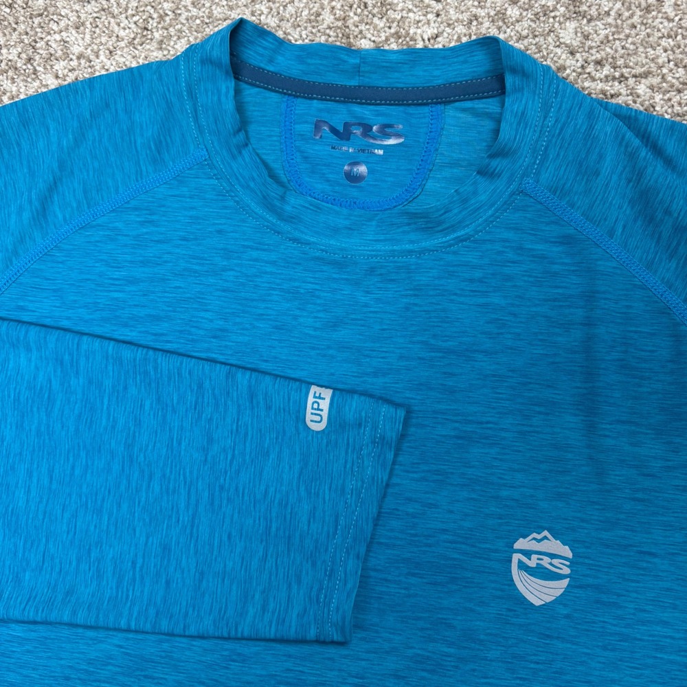 NRS H2Core Silkweight Shirt Mens Medium Blue Long Sleeve UPF 50+ Sun Protection